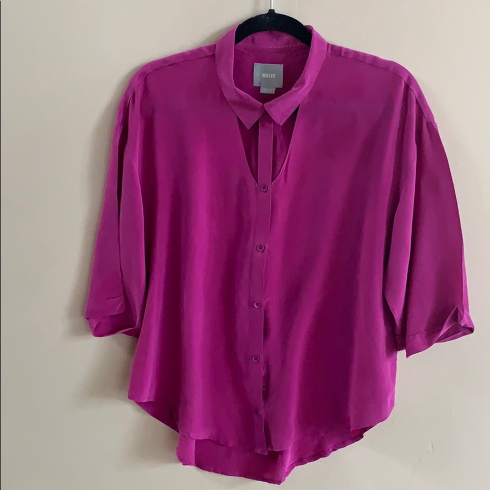 Maeve Anthropoligie Short Sleeve Silk Blouse